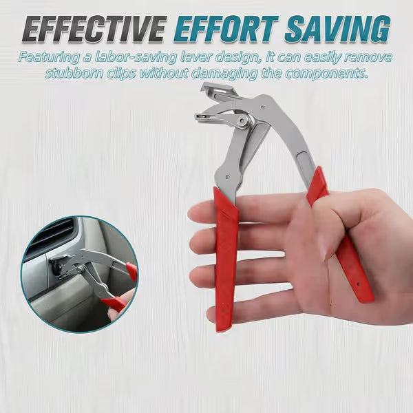 Car Clip Pliers & Trim Removal Tool, Spring-Loaded Fastener Rivet Remover for Auto Door Panels