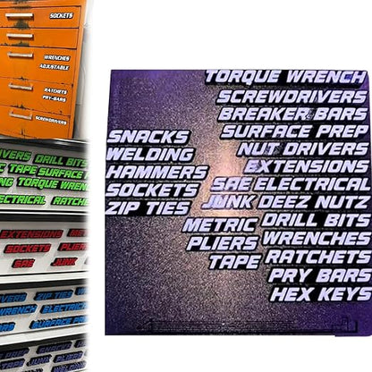 Custom Premium Magnetic Toolbox Labels for Tool Organization - 23 Pack of High Quality Magnets