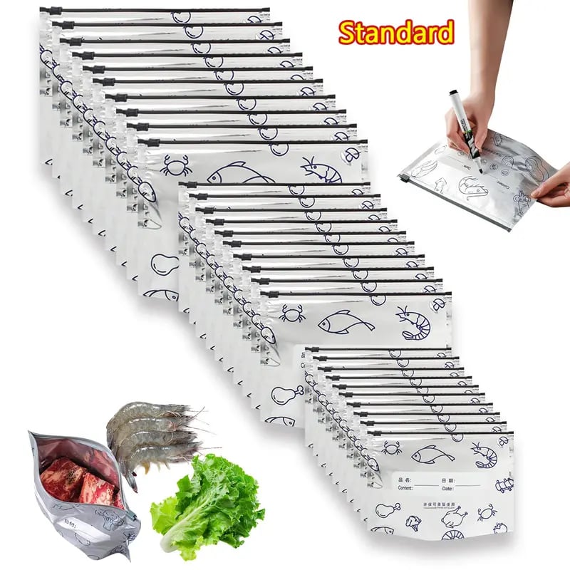 (30 unidades) Bolsas de almacenamiento resellables de papel de aluminio reutilizables
