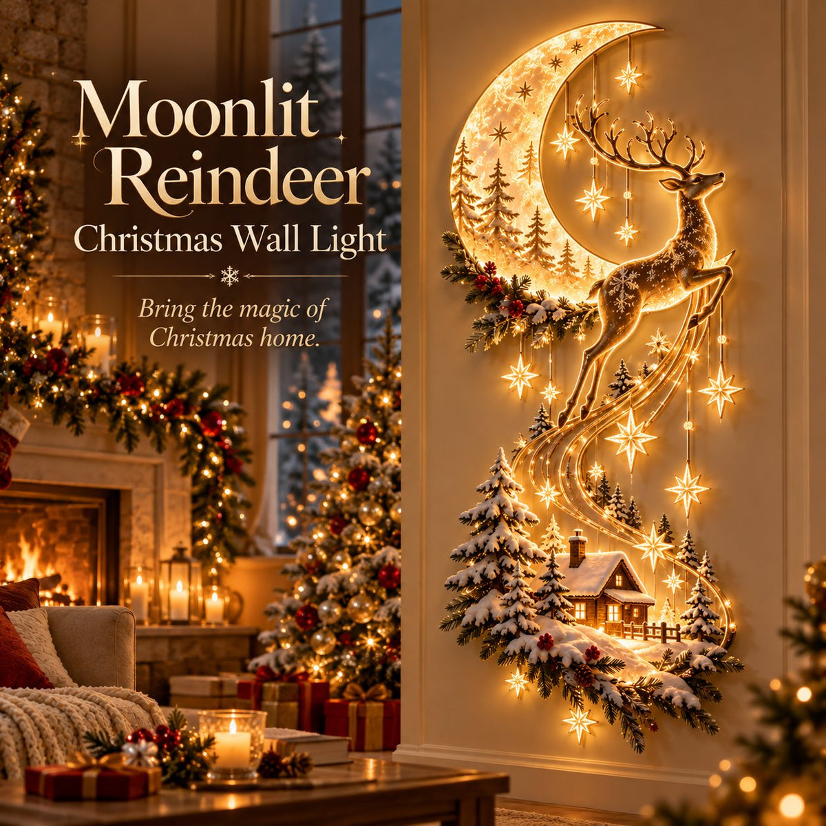 Rentier unter dem Sternenhimmel™ – Gemütliche Weihnachtshütte