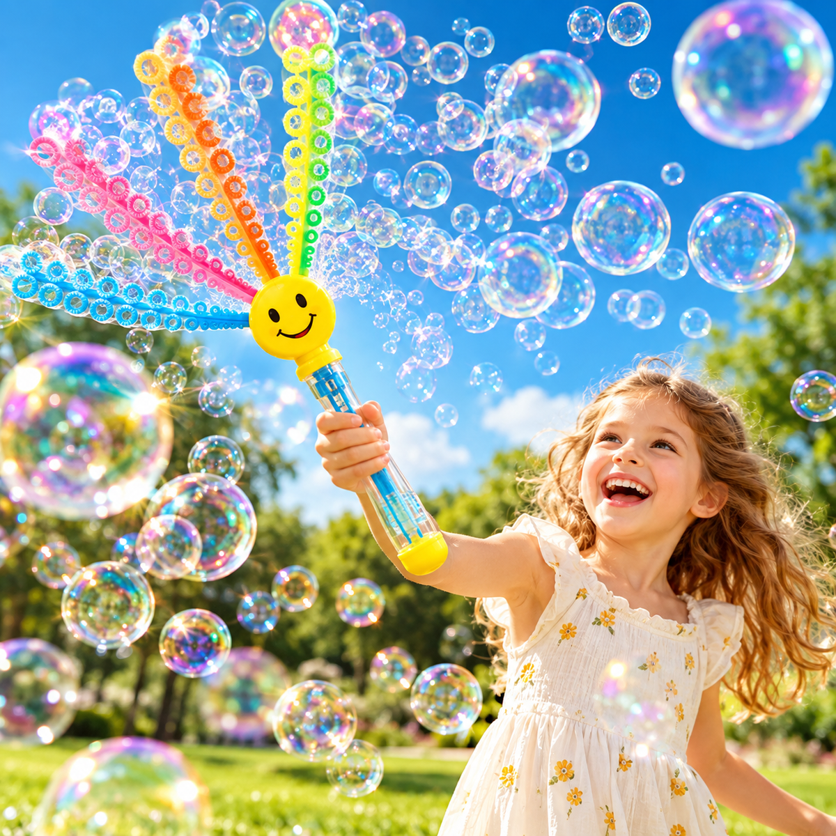 32-Hole Smiley Face Bubble Wand🫧🩵
