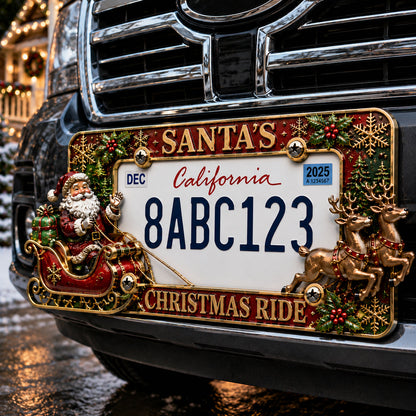 🔥Limited-Time 50% OFF-🎄Christmas License Plate Frame – Festive Style for Every  Ride