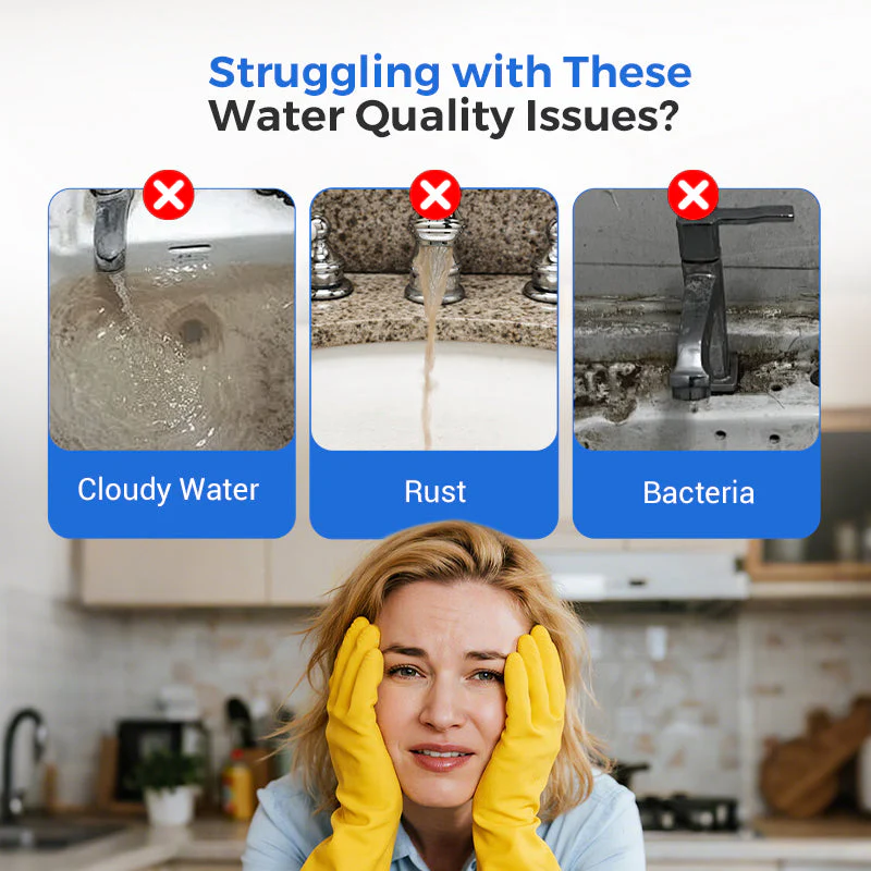 💧 6-Layer Faucet Water Filter 360° Rotating Splash-Free