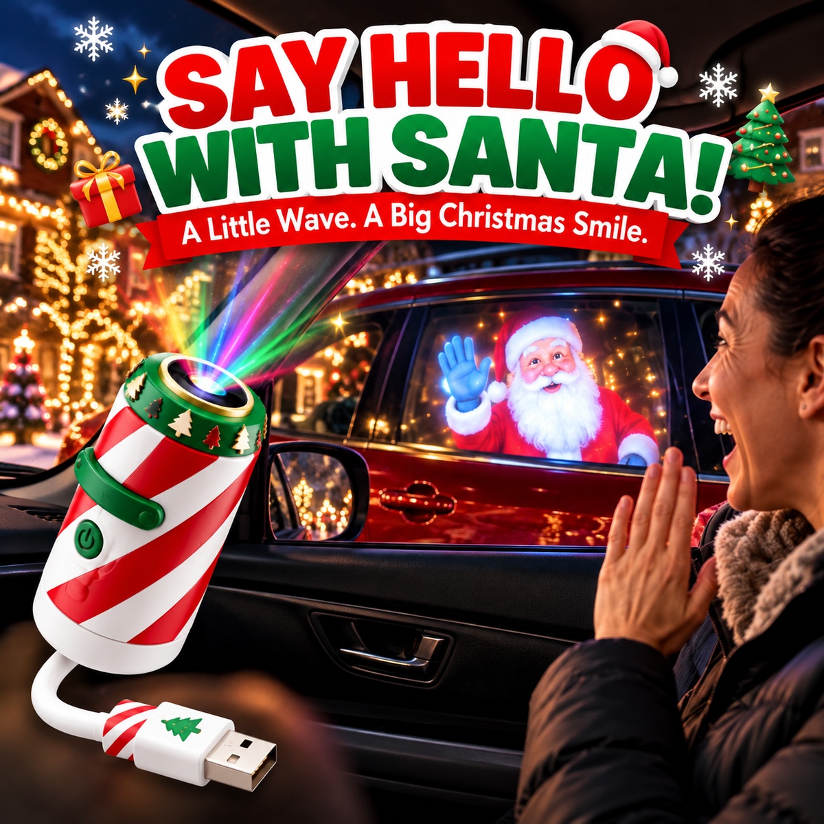 Christmas Car Greeting Projector