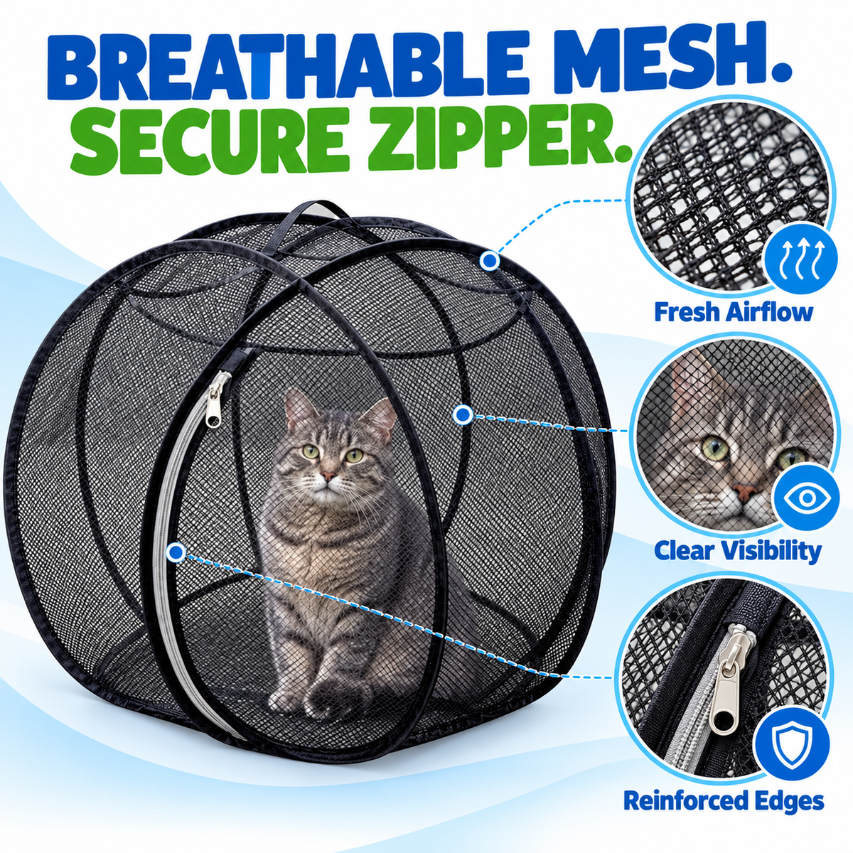 🐱🌿 Pop-up Mesh Playpen