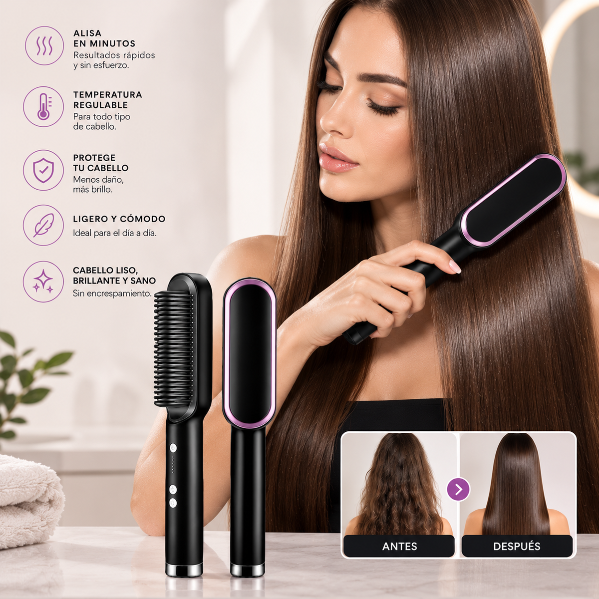 Ahlwoprime™-hair straightening brush