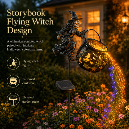 🎉 Halloween Early Bird Sale 60% 🧙‍♀️Halloween Witch Cauldron Solar-powered Garden Light