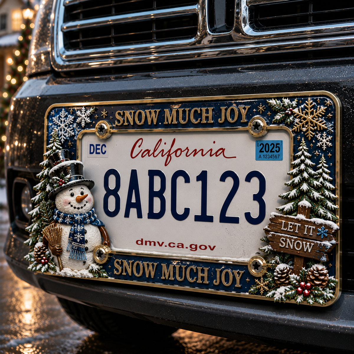 🔥Limited-Time 50% OFF-🎄Christmas License Plate Frame – Festive Style for Every  Ride