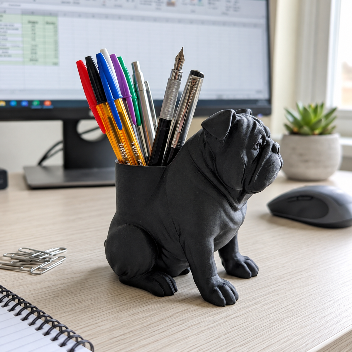 🐶 Dog-Shaped Desktop Pen Holder