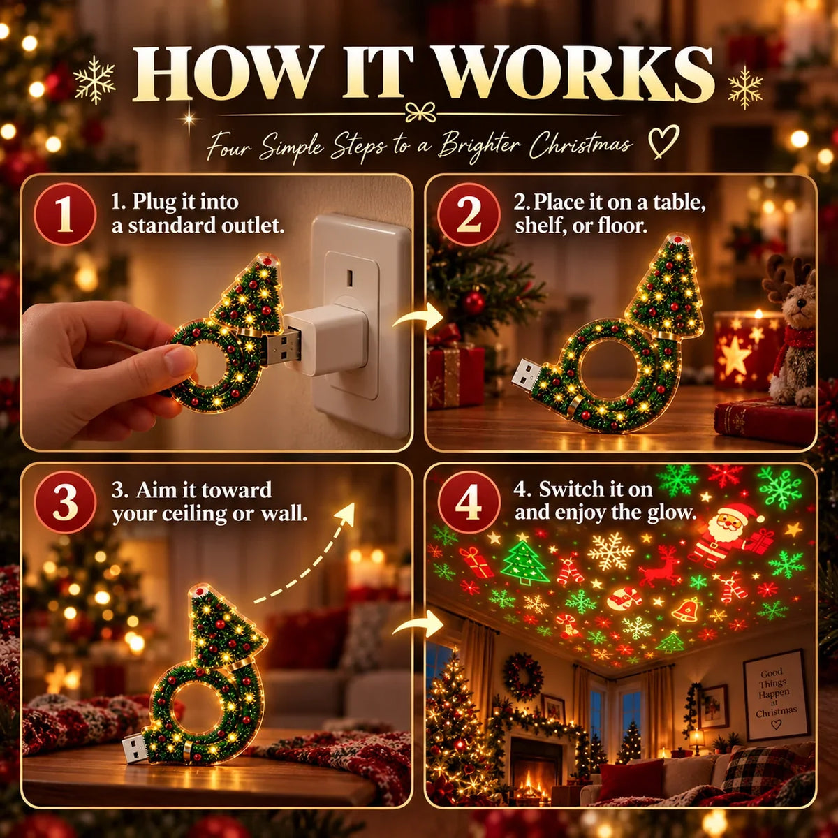 🆕 New Arrival | #1 Best-Seller 🔥🎄Christmas Ceiling Projector – 6 Magical Light Effects for Instant Holiday Magic ✨