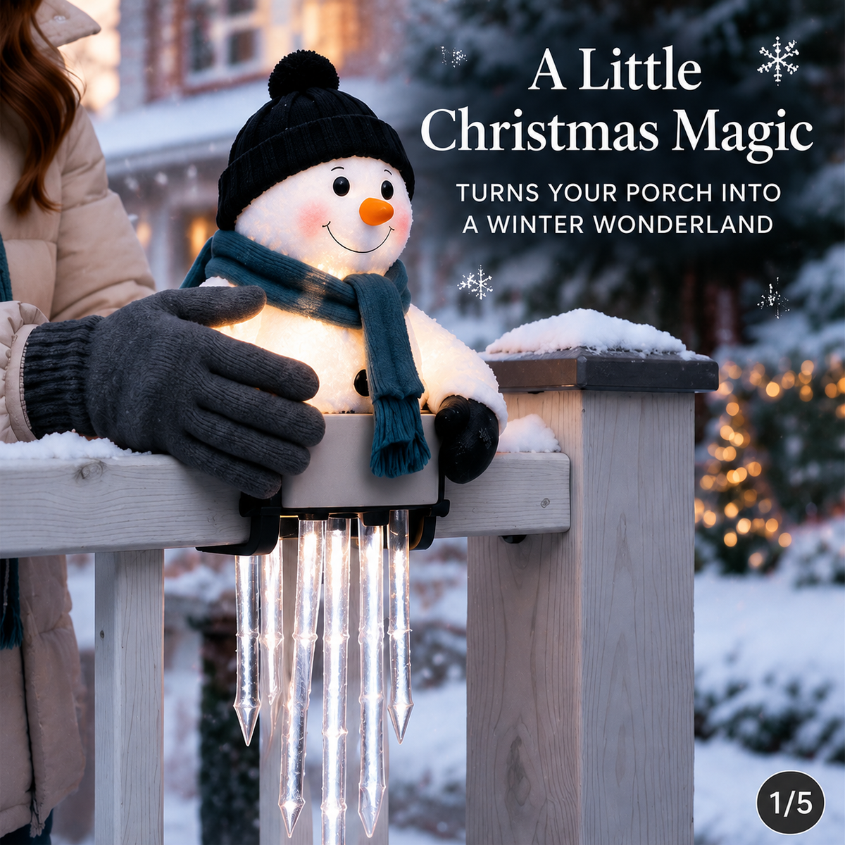 ☃️Let It Glow – Snowman Icicle Light Decor for Cozy Winter Nights