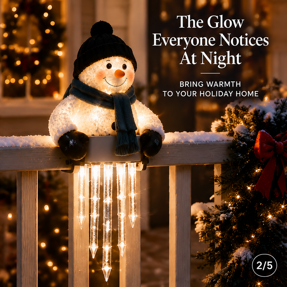 ☃️Let It Glow – Snowman Icicle Light Decor for Cozy Winter Nights
