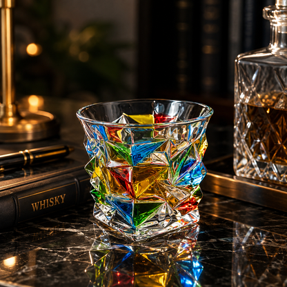 Artisan Colored Crystal Whiskey Glass