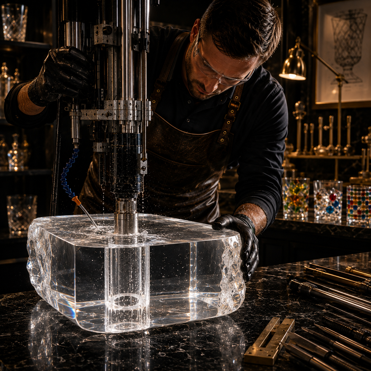 Artisan Colored Crystal Whiskey Glass