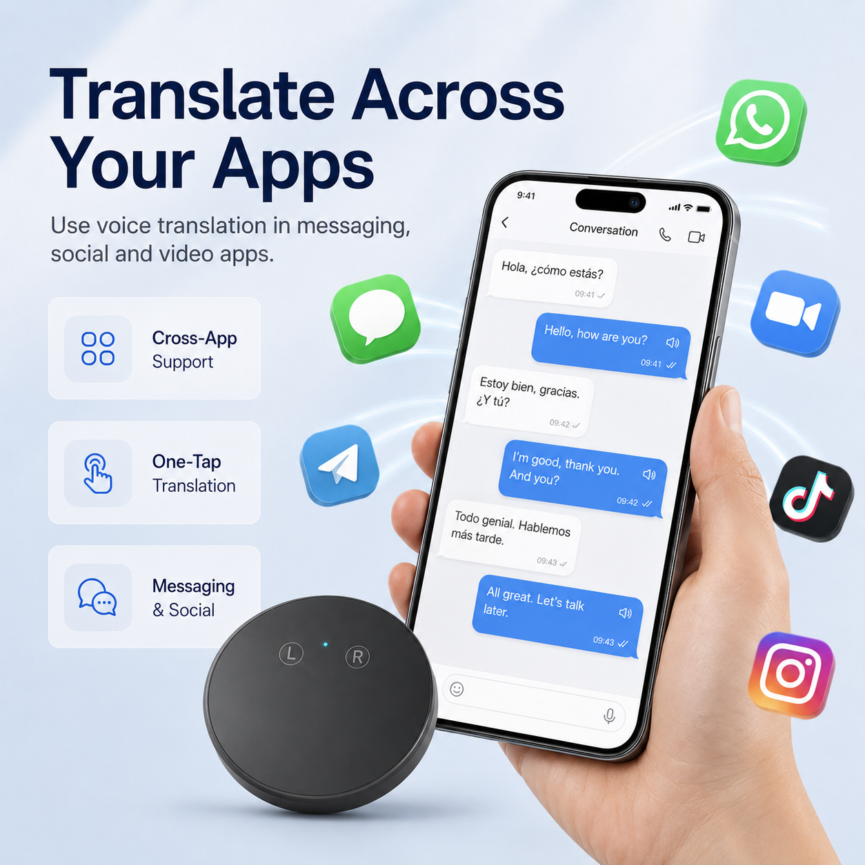AI Pocket Translator – Real-Time Two-Way Voice Translation in 165+ Languages