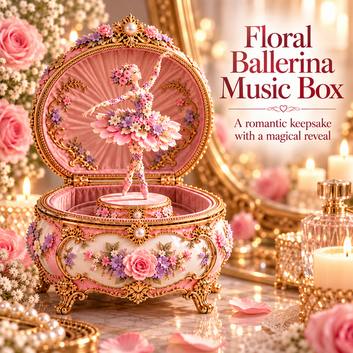 🩰 Floral Ballerina Music Box | Hidden Butterfly Reveal Keepsake