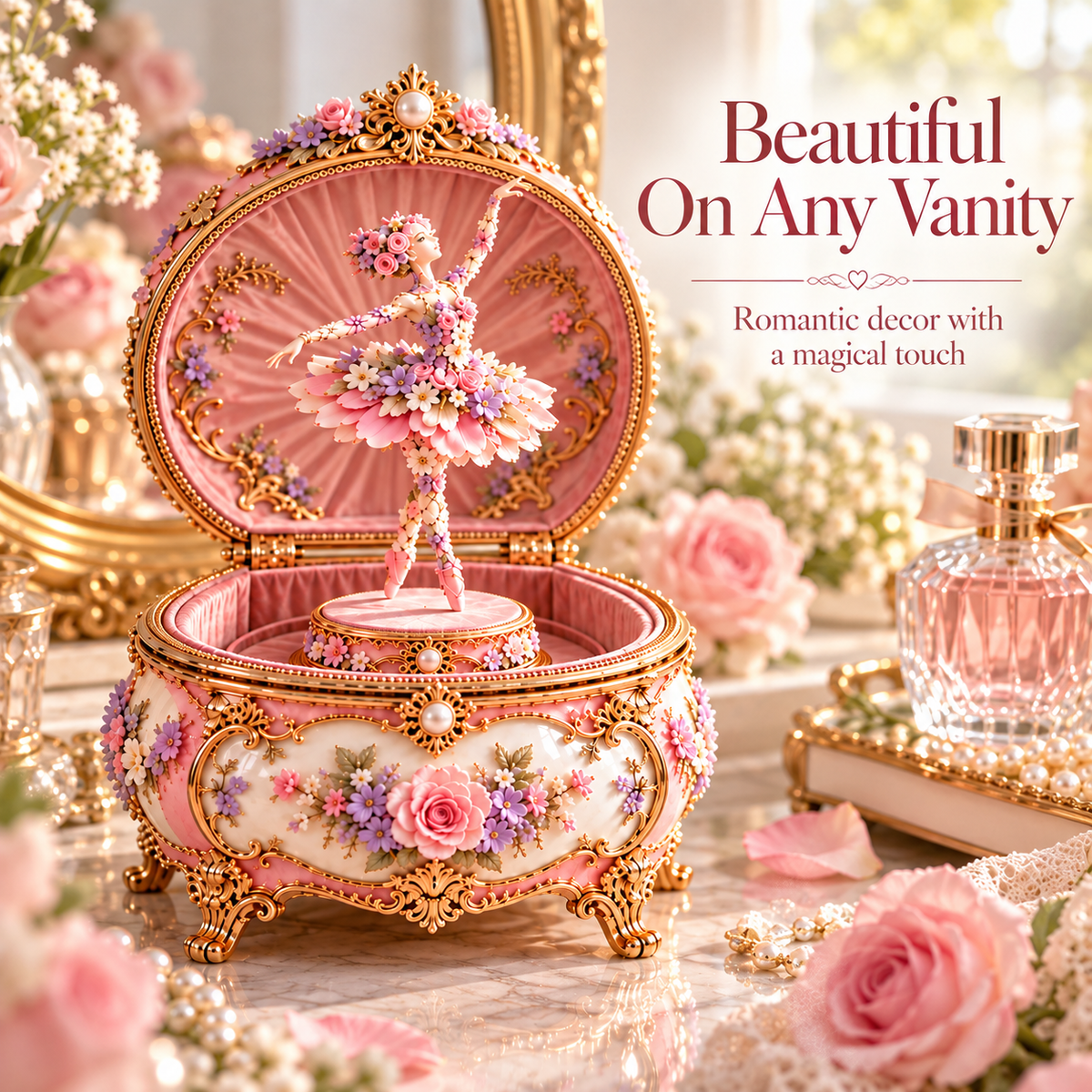 🩰 Floral Ballerina Music Box | Hidden Butterfly Reveal Keepsake