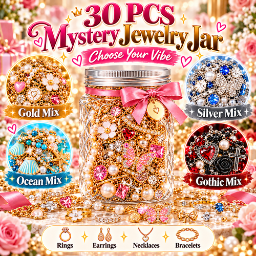 30-Piece Mystery Jewelry Jar – Surprise Rings, Earrings, Necklaces & Bracelets