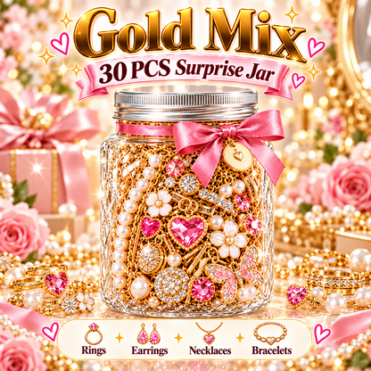 30-Piece Mystery Jewelry Jar – Surprise Rings, Earrings, Necklaces & Bracelets