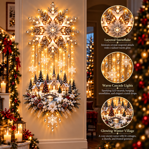 Last Day Sale 50% OFF - Christmas Snowflake Village Lighted Wall Decor