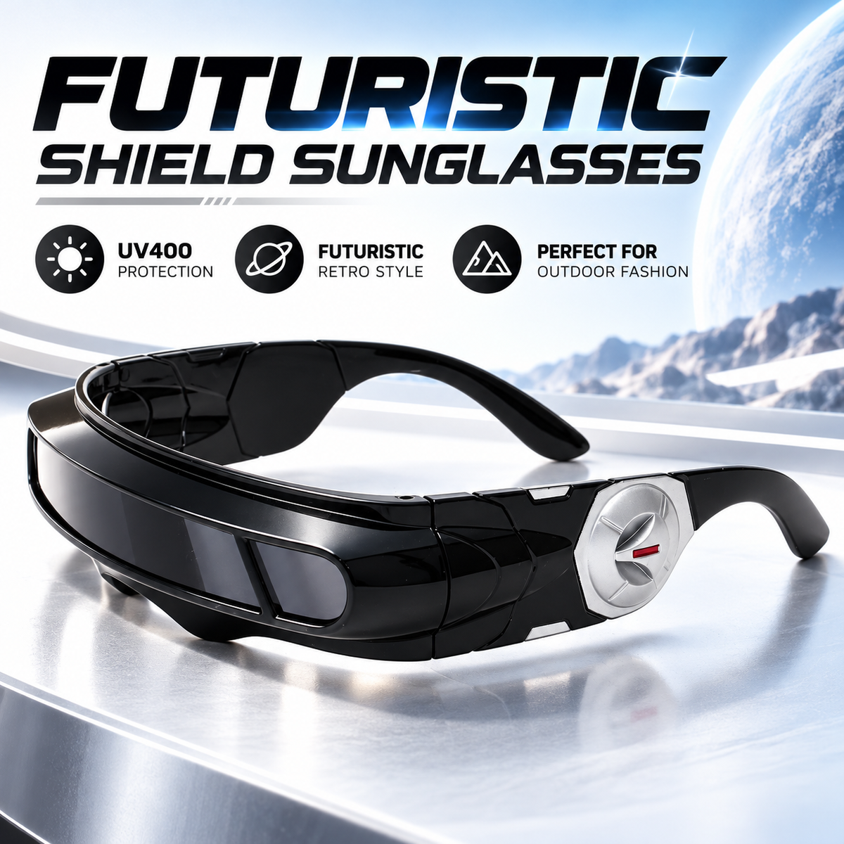 Space Goggles — Retro Punk UV400 Laser Eye Sunglasses for Outdoor Sports