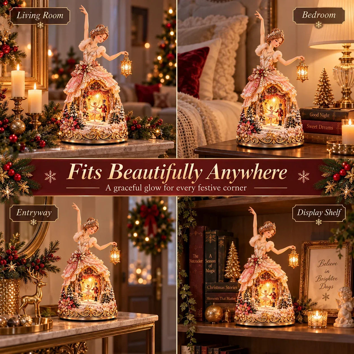 🔥LAST DAY 50% OFF 🩰  Winter Ballerina Story Lamp™ – Lighted Nutcracker Christmas Tabletop Decor