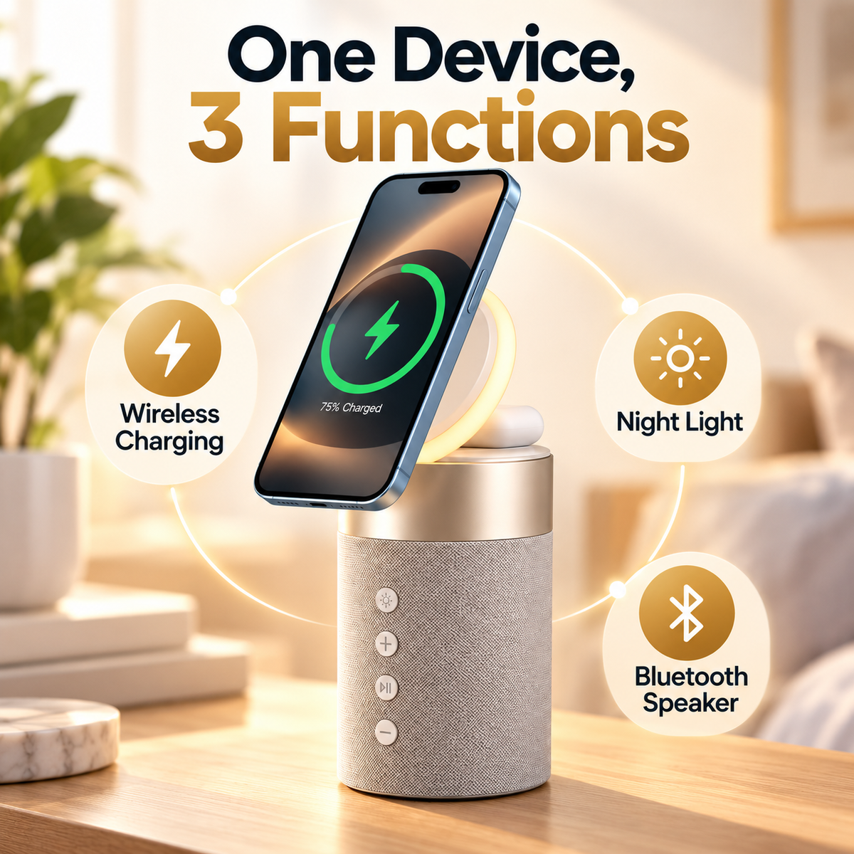 3-in-1 Magnetic Wireless Charging Stand &Speaker