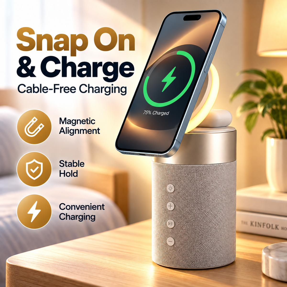 3-in-1 Magnetic Wireless Charging Stand &Speaker