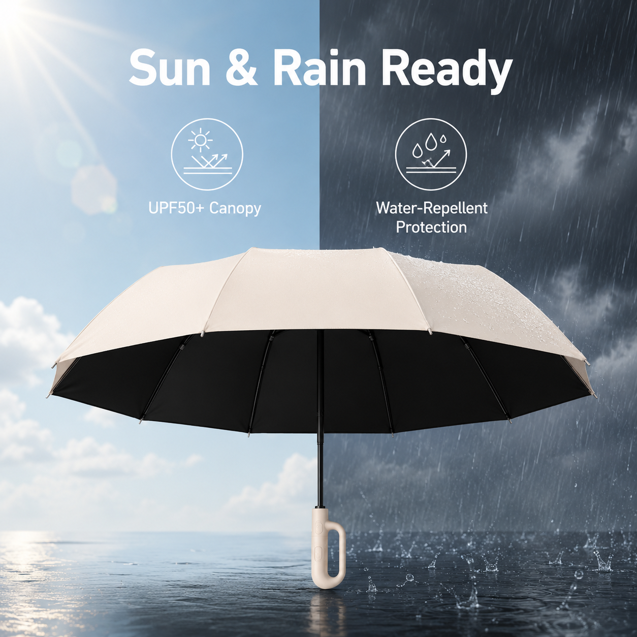 📢📢50% OFF !!☔Portable Automatic Folding Umbrella-Windproof Waterproof with Loop Buckle