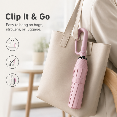 📢📢50% OFF !!☔Portable Automatic Folding Umbrella-Windproof Waterproof with Loop Buckle