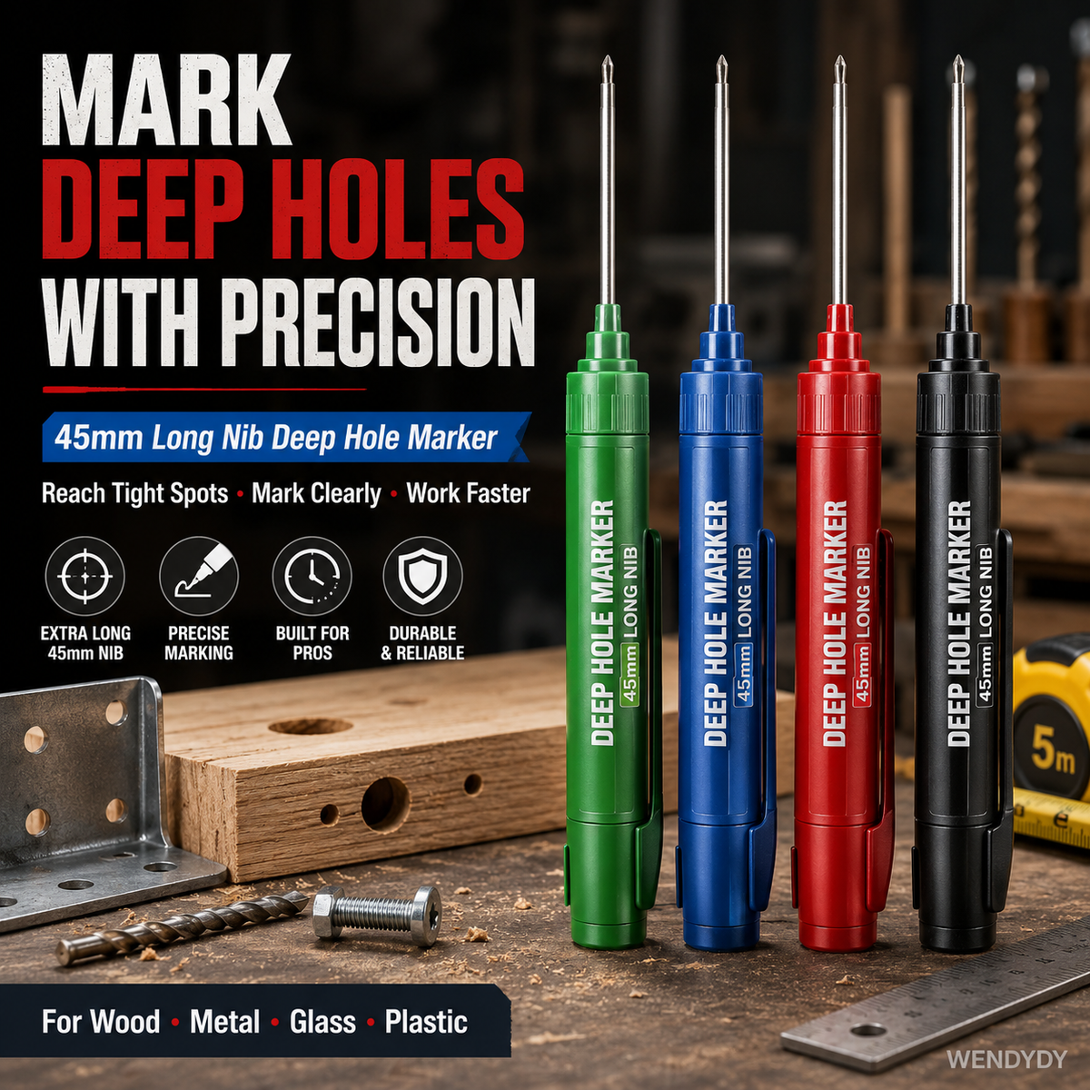 📢📢50% OFF !! ⏰Deep Hole Marker with 45mm Long Nib