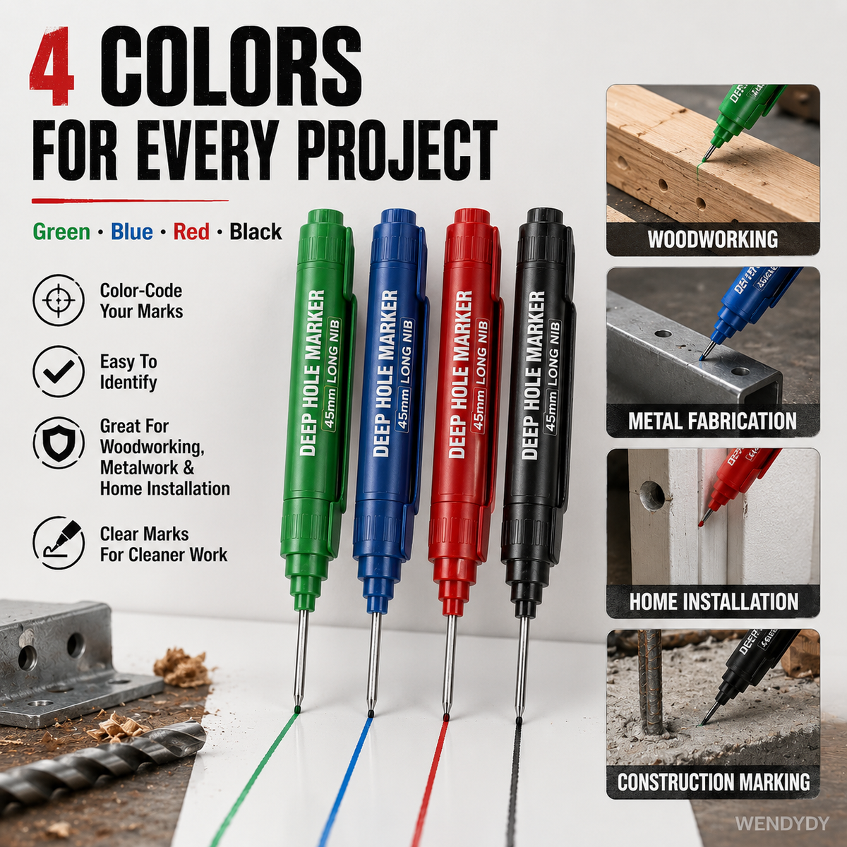 📢📢50% OFF !! ⏰Deep Hole Marker with 45mm Long Nib