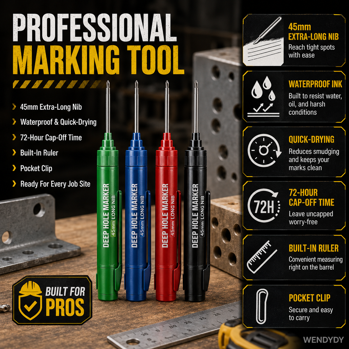 📢📢50% OFF !! ⏰Deep Hole Marker with 45mm Long Nib