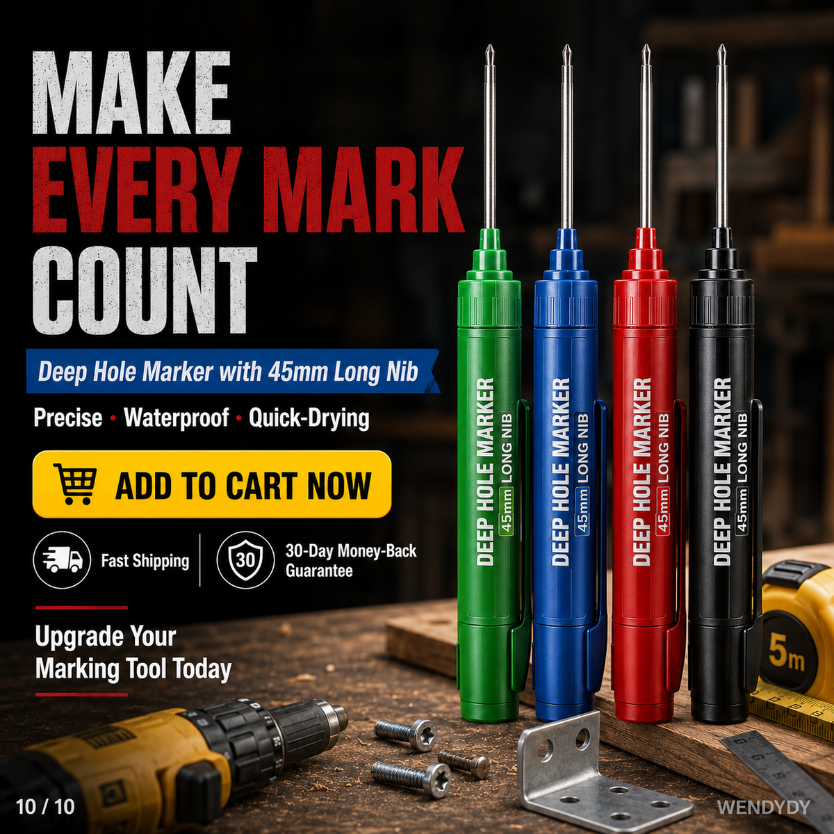 📢📢50% OFF !! ⏰Deep Hole Marker with 45mm Long Nib