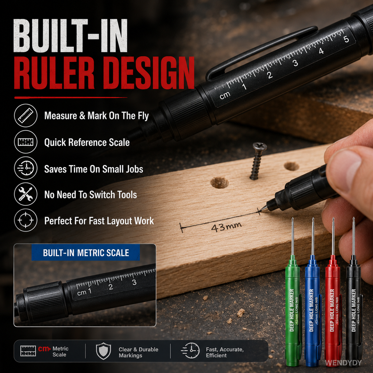 📢📢50% OFF !! ⏰Deep Hole Marker with 45mm Long Nib