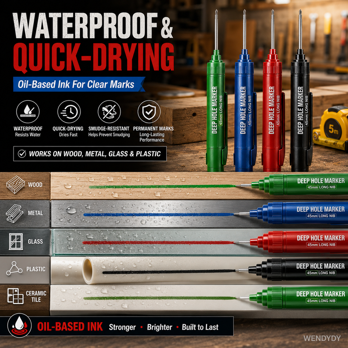 📢📢50% OFF !! ⏰Deep Hole Marker with 45mm Long Nib