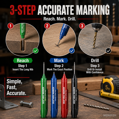📢📢50% OFF !! ⏰Deep Hole Marker with 45mm Long Nib