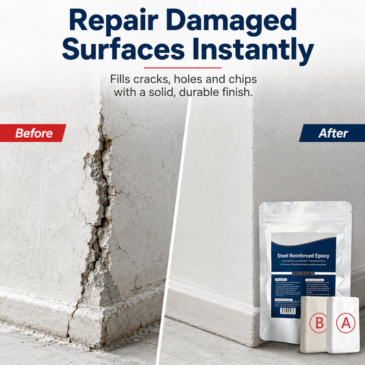💥AHORRA 50% AHORA🏠Masilla de Reparación Epoxi Reforzada con Acero — Pegamento Universal para Metal, Madera, Plástico