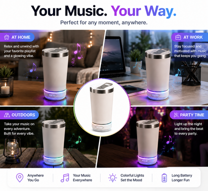 🔊 LED Bluetooth Speaker Tumbler – Smart Cup With Music & RGB Light