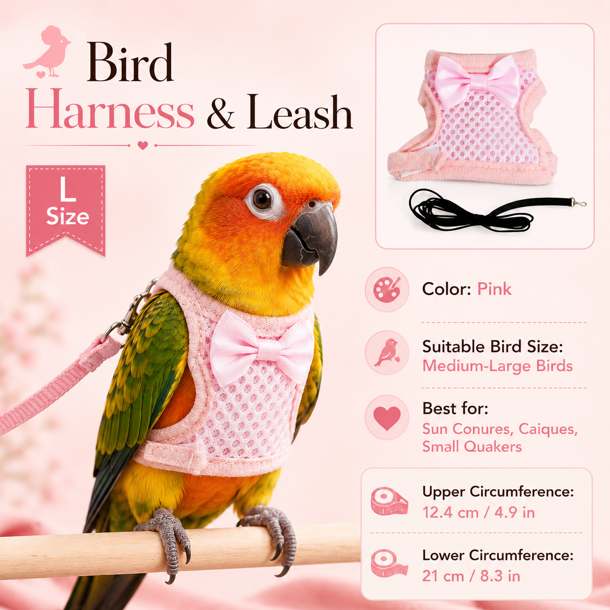Parrot Flight Harness with Leash