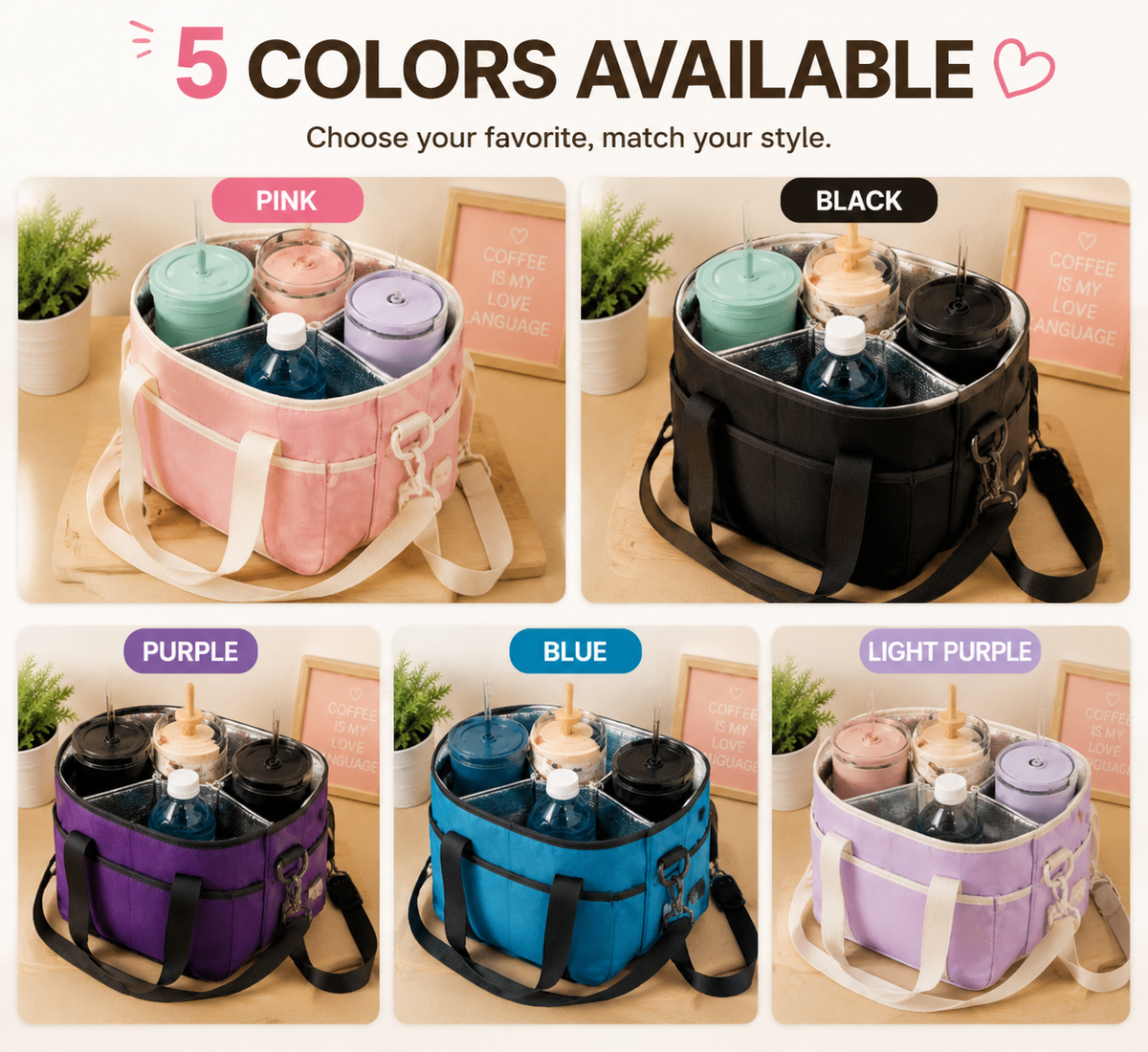 🔥 LAST DAY 50% OFF-☕ Emotional Support Drink Bag – Insulated Coffee Carrier Tote For Iced Coffee Lovers