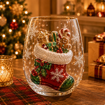 🎅Magical Christmas Glass Cup Collection – Santa, Reindeer, Snowman & Christmas Tree
