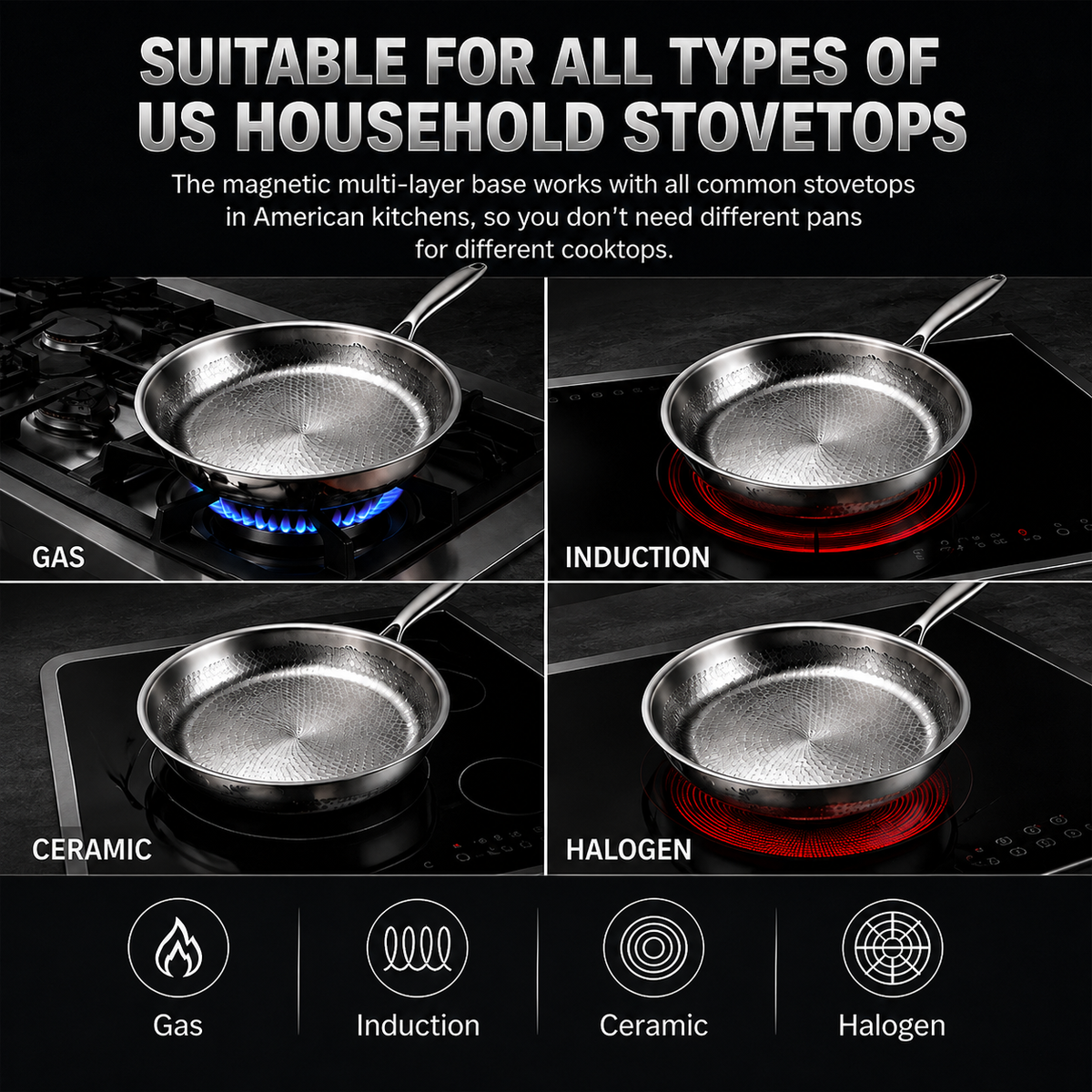 Hand-hammered, uncoated non-stick frying pan 🍳