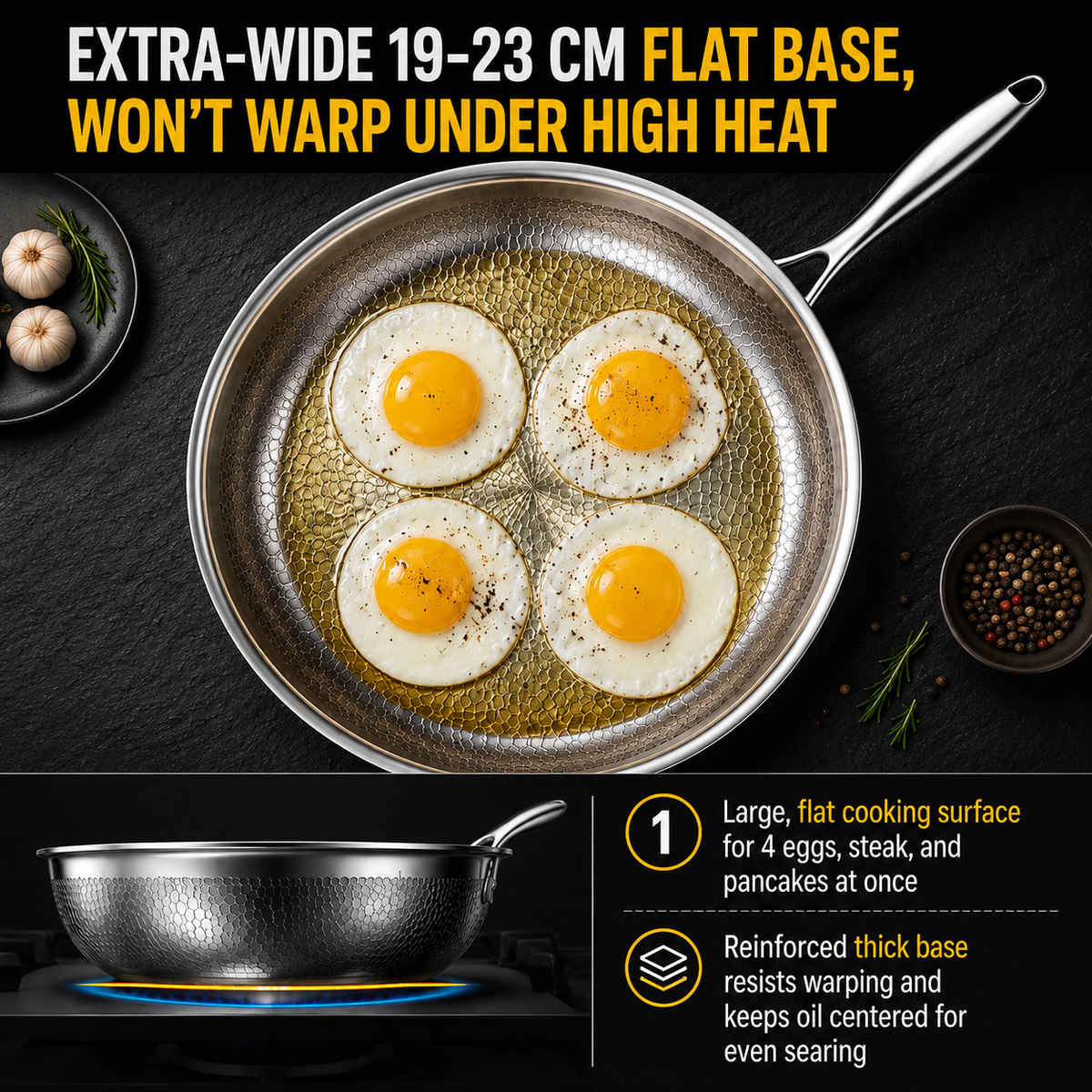 Hand-hammered, uncoated non-stick frying pan 🍳