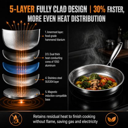 Hand-hammered, uncoated non-stick frying pan 🍳