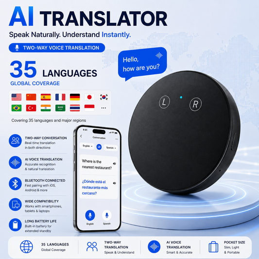 AI Pocket Translator – Real-Time Two-Way Voice Translation in 35+ Languages