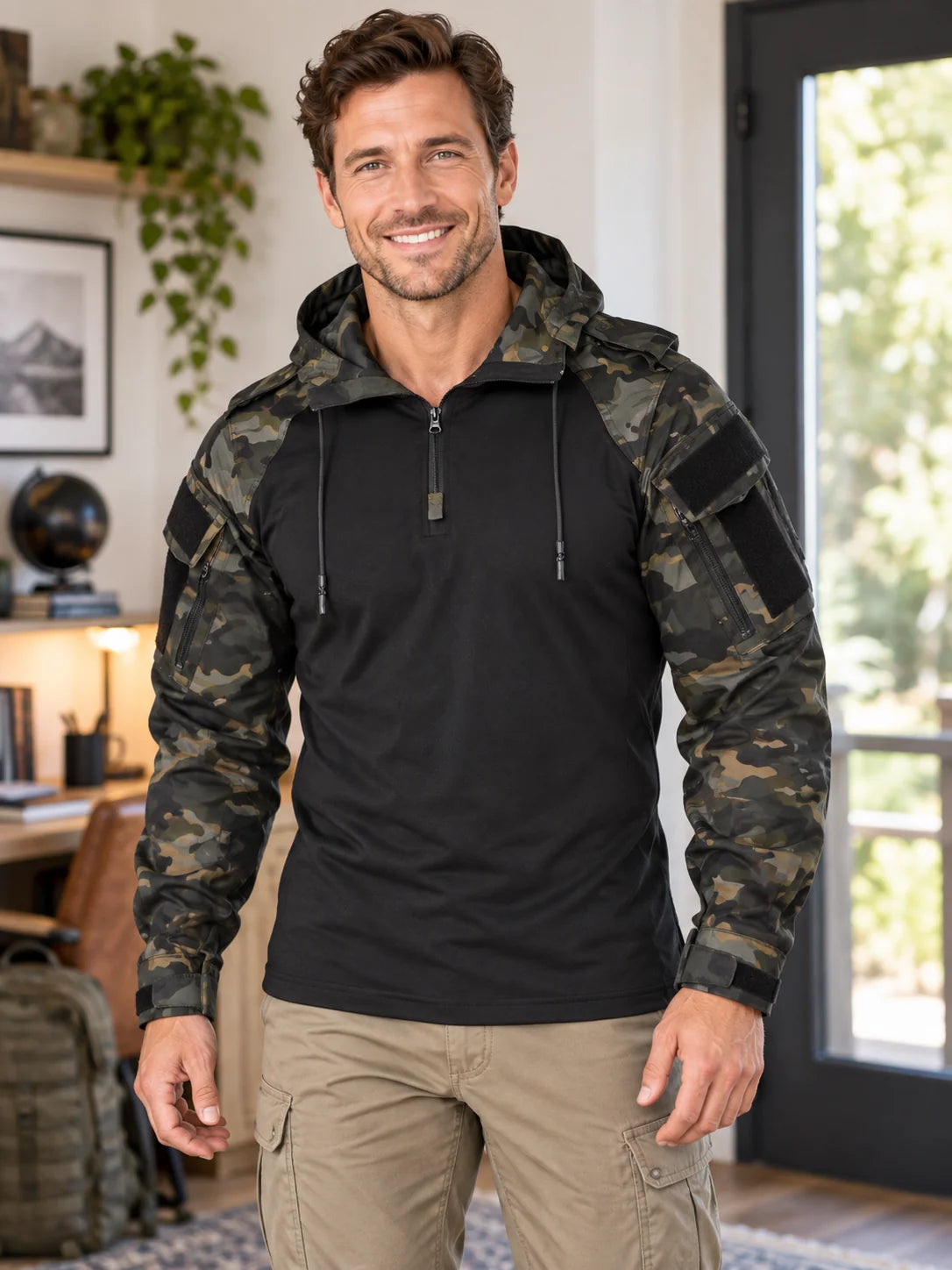 Men's Hooded Tactical Camouflage Shirt