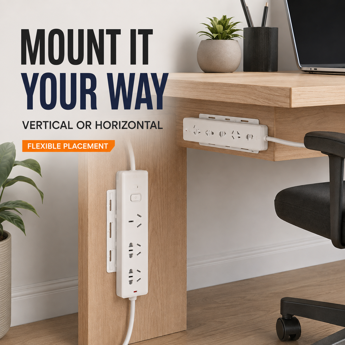 10-Pack No-Drill Power Strip Holders – Peel, Stick & Organize