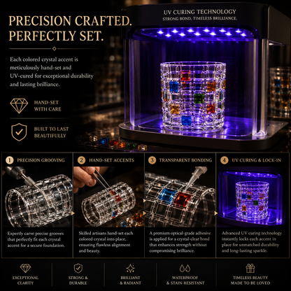 Artisan Colored Crystal Whiskey Glass