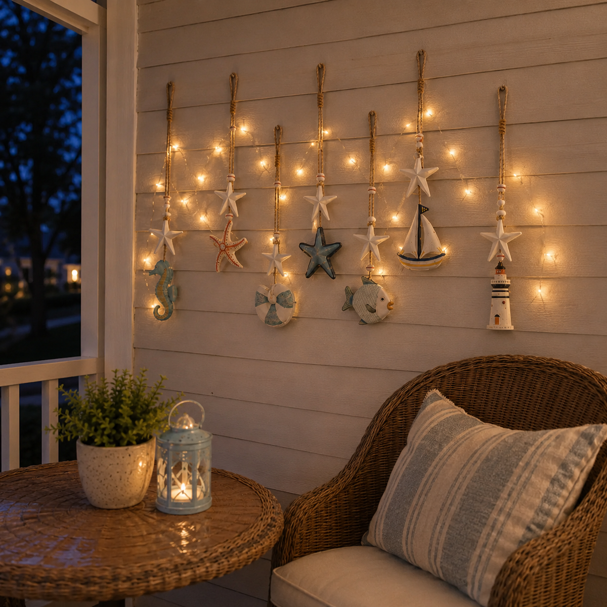 7-piece Seaside Glow Wall Hanging Set — (without lighting)